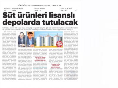 SÜT ÜRÜNLERİ LİSASLI DEPOLARDA TUTULACAK