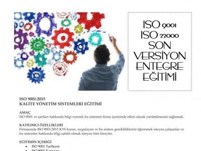 ISO 9001ISO 22000 SON VERSİYON ENTEGRE EĞİTİMİ
