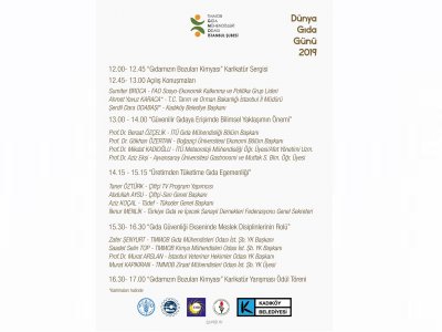 TMMOB GIDA MÜHENDİSLERİ ODASI İSTANBUL ŞUBEMİZİN 16 EKİM DÜNYA GIDA GÜNÜ KAPSAMINDA DÜZENLEYECEĞİ ETKİNLİK PROGRAMI 