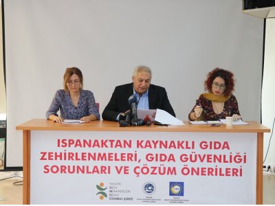 TMMOB GIDAKİMYAZİRAAT MÜHENDİSLERİ ODASI İST ŞUBELERİ VE TMMOB İST İKKISPANAK TÜKETİMİNDEN KAYNAKLI YAŞANILAN GIDA ZEHİRLENMELERİ ÖZELİNDE GIDA GÜVENLİĞİ SORUNLARI VE ÇÖZÜM ÖNERİLERİ KONULU ORTAK BASIN TOPLANTISI GERÇEKLEŞTİRDİ