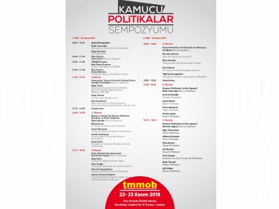 TMMOB KAMUCU POLİTİKALAR SEMPOZYUMU 2223 KASIM`DA GERÇEKLEŞTİRİLECEK