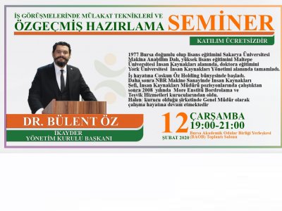 İŞ GÖRÜŞMELERİNDE MÜLAKAT TEKNİKLERİ VE ÖZGEÇMİŞ HAZIRLAMA