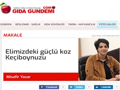 GIDA GÜNDEMİ İNTERNET SİTESİKEÇİ BOYNUZUKOMİSYON BAŞKANI AYCAN ACET