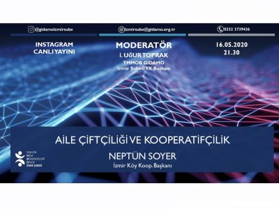 INSTAGRAM CANLI YAYINIMIZDA BULUŞALIM
İZMİR KÖY KOOP BAŞKANI NEPTÜN SOYER İLE AİLE ÇİFTÇİLİĞİ VE KOOPERATİFÇİLİK ÜZERİNE KONUŞACAĞIZ
