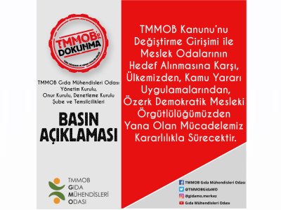 TMMOB KANUNUNU DEĞİŞTİRME GİRİŞİMİ İLE MESLEK ODALARININ HEDEF ALINMASINA KARŞI ÜLKEMİZDEN KAMU YARARI UYGULAMALARINDAN ÖZERK DEMOKRATİK MESLEKİ ÖRGÜTLÜLÜĞÜMÜZDEN YANA OLAN MÜCADELEMİZ KARARLILIKLA SÜRECEKTİR