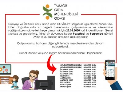COVİD19 SALGINI SEBEBİYLE ÇALIŞMA SAATLERİ YENİDEN DÜZENLENDİ