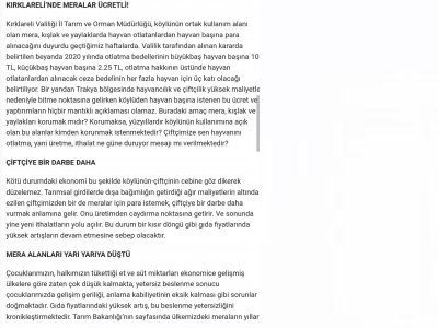 MERALAR ÇİFTÇİYE ÜCRETLİ OLAMAZ ÇİFTÇİYE ÜCRETLİ OLAMAZ