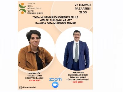 GIDA MÜHENDİSLİĞİ ÖĞRENCİLERİ İLE MESLEKİ BULUŞMALARIMZIN 12SİNİ GERÇEKLEŞTİRDİK