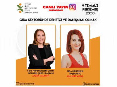09 TEMMUZ CANLI YAYINIMIZDA GIDA SEKTÖRÜNDE DENETÇİ VE DANIŞMAN OLMAK KONUŞULDU