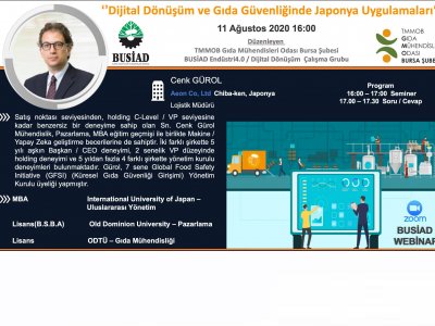 ``DİJİTAL DÖNÜŞÜM VE GIDA GÜVENLİĞİNDE JAPONYA UYGULAMALARI`` SEMİNERİ