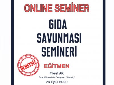 GIDA SAVUNMASI SEMİNERİONLİNE SEMİNER DUYURUSU