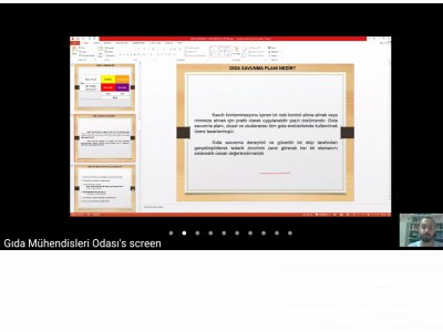25 EYLÜL`DE GIDA SAVUNMASI SEMİNERİNİ ONLİNE GERÇEKLEŞTİRDİK
