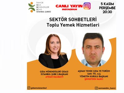SEKTÖR SOHBETLERİTOPLU YEMEK HİZMETLERİ INSTAGRAM CANLI YAYIN SÖYLEŞİ DUYURUSU