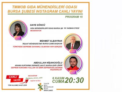 ÜLKEMİZ DEPREM GERÇEĞİ VE KORUNMA YOLLARIINSTAGRAM CANLI YAYIN SÖYLEŞİ