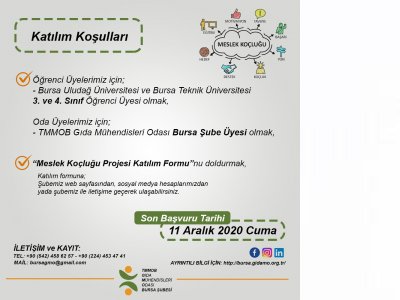 MESLEK KOÇLUĞU PROJESİ BAŞVURULARI BAŞLADI SON KATILIM TARİHİ: 13 ARALIK 2020