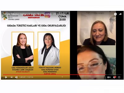 25 ARALIK 2020 CANLI YAYINDA GIDADA TÜKETİCİ HAKLARI VE GIDA OKURYAZARLIĞINI KONUŞTUK
