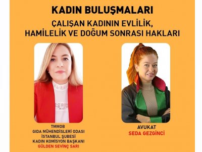 `ÇALIŞAN KADININ EVLİLİK HAMİLELİK VE DOĞUM SONRASI HAKLARI` KONUSUNDA KADIN ÜYELERİMİZLE ZOOM TOPLANTISI YAPILDI