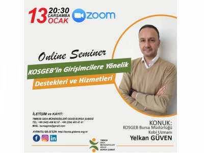 KOSGEBİN GİRİŞİMCİLERE YÖNELİK DESTEKLERİ VE HİZMETLERİ ONLİNE SEMİNER