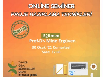 PROJE HAZIRLAMA TEKNİKLERİ ÇEVRİMİÇİ SEMİNER DUYURUSU