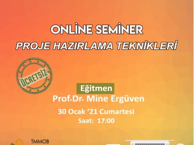 PROJE HAZIRLAMA TEKNİKLERİ ÇEVRİMİÇİ SEMİNER DUYURUSU