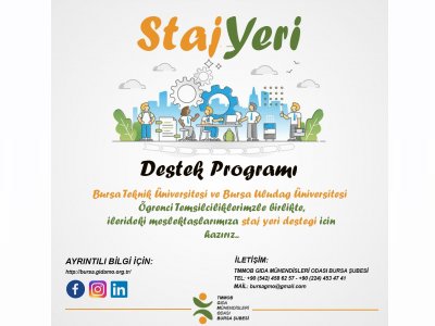 STAJ YERİ DESTEK PROGRAMI 2021BAŞVURULARI BAŞLADI