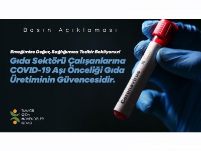 GIDA SEKTÖRÜ ÇALIŞANLARINA COVID19 AŞI ÖNCELİĞİ GIDA ÜRETİMİNİN GÜVENCESİDİR EMEĞİMİZE DEĞER SAĞLIĞIMIZA TEDBİR BEKLİYORUZ