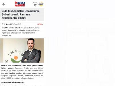 BASIN AÇIKLAMASI ``RAMAZAN AYINDA GIDA FIRSATÇILARI İLE MÜCADELE ANCAK ETKİN GIDA DENETİMLERİ İLE YAPILABİLİR
HALKIMIZIN GÜVENİLİR VE SAĞLIKLI GIDAYA ERİŞİMİ GÜVENCE ALTINA ALINMALIDIR``
