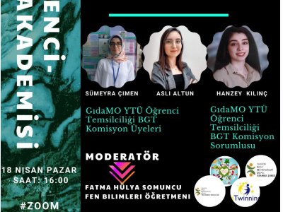 TMMOB GIDA MÜHENDİSLERİ ODASI YILDIZ TEKNİK ÜNİVERSİTESİ ÖĞRENCİ TEMSİLCİLİĞİMİZ ÇEVRİMİÇİ "BİLİNÇLİ GIDA TÜKETİMİ" SEMİNERİ VERDİ