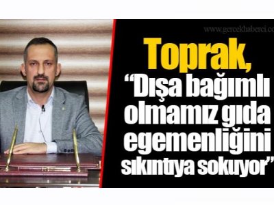 GERÇEK HABERCİ: TOPRAK DIŞA BAĞIMLI OLMAMIZ GIDA EGEMENLİĞİNİ SIKINTIYA SOKUYOR