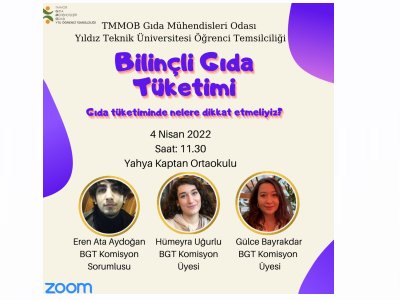 YAHYA KAPTAN ORTAOKULUNDA BİLİNÇLİ GIDA TÜKETİMİ SEMİNERİ GERÇEKLEŞTİRİLDİ