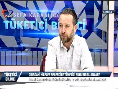 CEM TVSEFA KABAALİOĞLU İLE TÜKETİCİ BİLİNCİGIDA VE BESLENME OKURYAZARLIĞI YÖNETİM KURULU ÜYEMİZ ONUR AKBULUT CANLI YAYIN