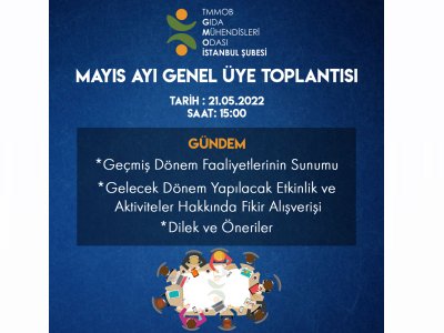 MAYIS AYI GENEL ÜYE TOPLANTI DUYURUSU