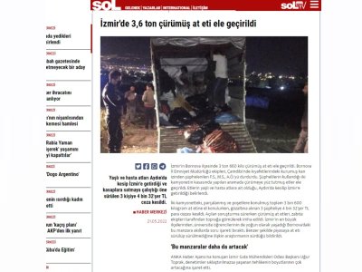 İZMİR`DE 36 TON ÇÜRÜMÜŞ AT ETİ ELE GEÇİRİLDİ