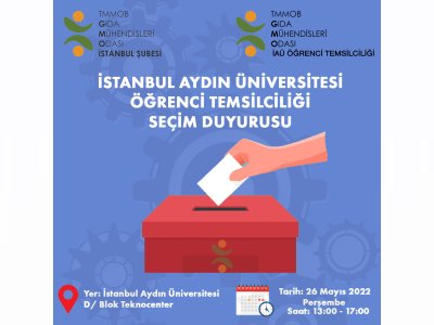 İSTANBUL AYDIN ÜNİVERSİTESİ ÖĞRENCİ TEMSİLCİLİĞİ SEÇİM DUYURUSU