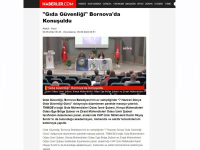 7 HAZİRAN DÜNYA GIDA GÜVENLİĞİ GÜNÜ PANELİNİN BASINA YANSIMALARI