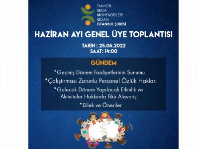 HAZİRAN AYI GENEL ÜYE TOPLANTI DUYURUSU