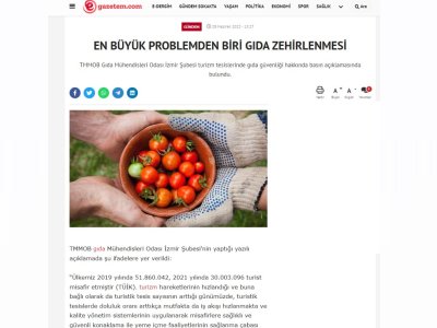 TURİZM TESİSLERİNDE GIDA GÜVENLİĞİ