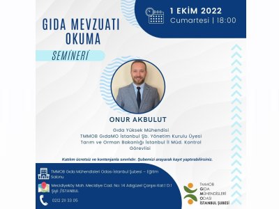GIDA MEVZUATI OKUMA SEMİNER DUYURUSU