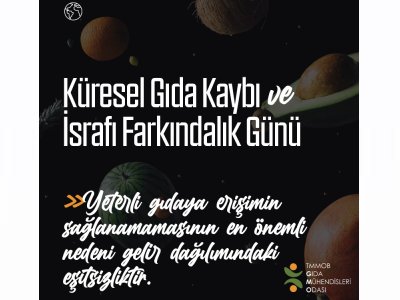 29 EYLÜL KÜRESEL GIDA KAYBI VE İSRAFI FARKINDALIK GÜNÜ 