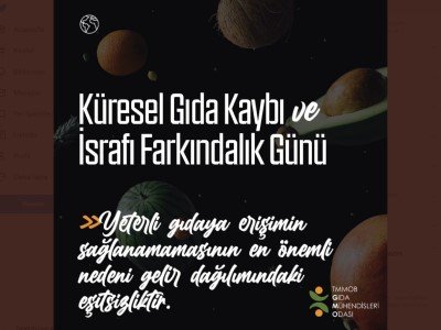 29 EYLÜL KÜRESEL GIDA KAYBI VE İSRAFI FARKINDALIK GÜNÜ HABERLERİ