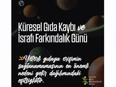29 EYLÜL KÜRESEL GIDA KAYBI VE İSRAFI FARKINDALIK GÜNÜ