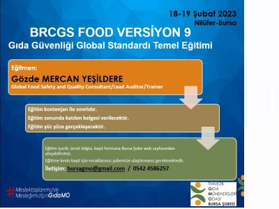 BRCGS FOOD VERSİYON 9
GIDA GÜVENLİĞİ GLOBAL STANDARDI TEMEL EĞİTİMİ 
