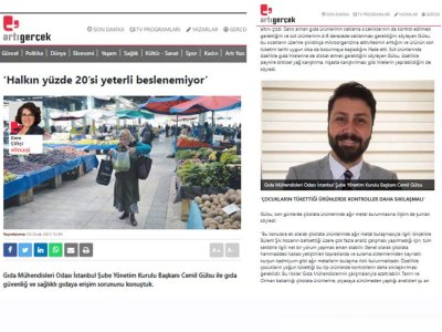 ARTI GERÇEK KANALIGIDA GÜVENLİĞİ VE SAĞLIKLI GIDAYA ERİŞİM SORUNU YÖNETİM KURULU BAŞKANIMIZ CEMİL GÜLSU SÖYLEŞİ