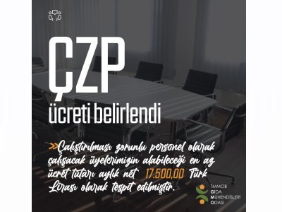ÇALIŞTIRILMASI İSTİHDAMI ZORUNLU PERSONEL ÇZP ÜCRETİ BELİRLENDİ

