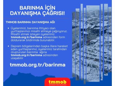 TMMOB BARINMA AĞI İÇİN ÇAĞRI