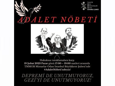 HUKUKSUZ GEZİ TUTUKLAMALARINA KARŞI ADALET NÖBETİMİZ DEVAM EDİYOR

