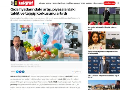 EGE TELGRAF: GIDA FİYATLARINDAKİ ARTIŞ PİYASALARDAKİ TAKLİT VE TAĞŞİŞ KORKUSUNU ARTIRDI