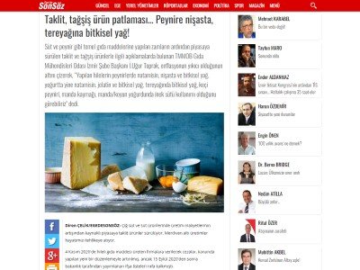 EGE`DE SONSÖZ: TAKLİT TAĞŞİŞ ÜRÜN PATLAMASI PEYNİRE NİŞASTA TEREYAĞINA BİTKİSEL YAĞ