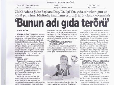 BUNUN ADI GIDA TERÖRÜ