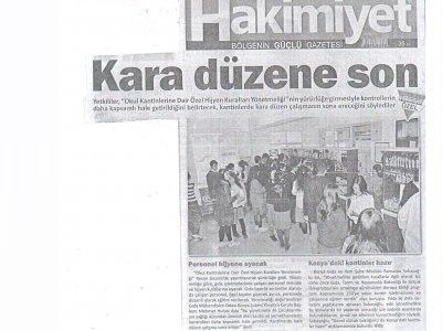 ŞUBE BAŞKANIMIZ MHULUSİ ADA`NIN OKUL KANTİNLERİNE DAİR ÖZEL HİJYEN KURALLARI YÖNETMELİĞİ İLE İLGİLİ RÖPORTAJI HAKİMİYET GAZETESİNDE YAYINLANDI